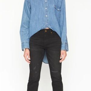 SANDRINE ROSE Women Black Skinny Distressed Jeans Style R1018-D104 Size 27‎ NWT